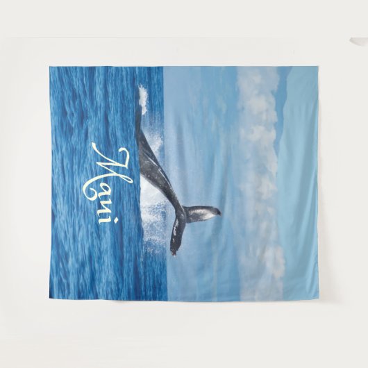 Maui Hawaii Oceaan Staart van een Walvis Wandkleed (Voorkant (horizontaal))