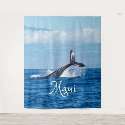 Maui Hawaii Oceaan Staart van een Walvis Wandkleed (Voorkant)