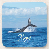 Maui Hawaii Ocean Whale Tail Bier Onderzetter (Voorkant)