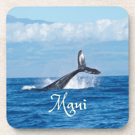 Maui Hawaii Ocean Whale Tail Bier Onderzetter (Voorkant)
