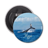 Maui Hawaii Ocean Whale Tail Button Flesopener (Voorkant)