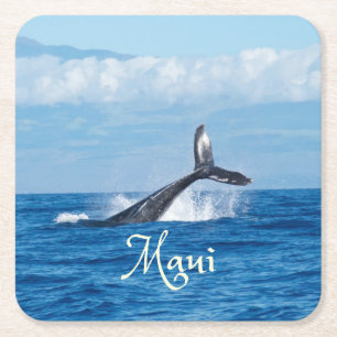 Maui Hawaii Ocean Whale Tail Kartonnen Onderzetters