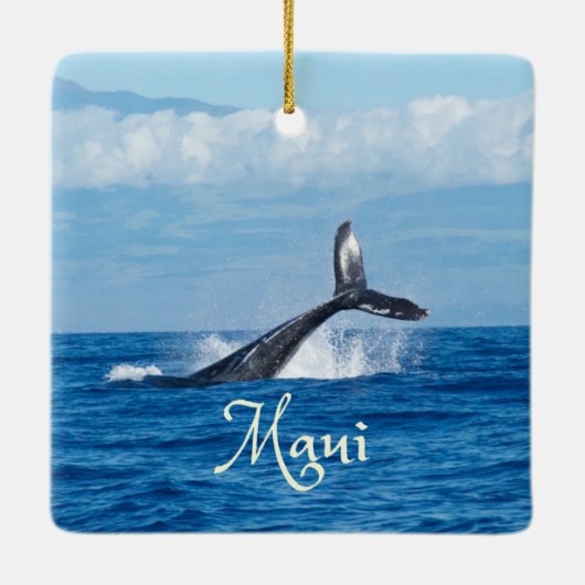 Maui Hawaii Ocean Whale Tail Keramisch Ornament (Achterkant)