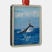Maui Hawaii Ocean Whale Tail Metalen Ornament (Rechts)