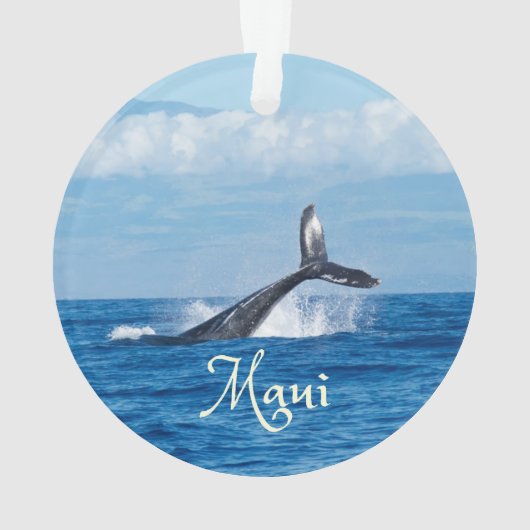 Maui Hawaii Ocean Whale Tail Ornament (achterkant)