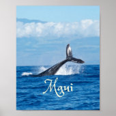 Maui Hawaii Ocean Whale Tail Poster (Voorkant)