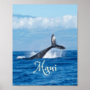Maui Hawaii Ocean Whale Tail Poster