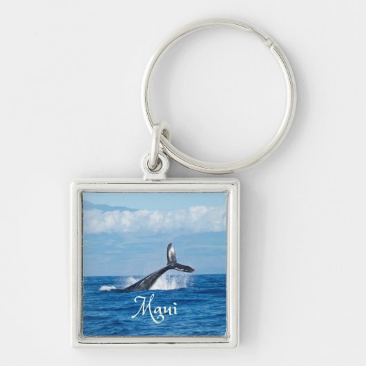 Maui Hawaii Ocean Whale Tail Sleutelhanger (Voorkant)
