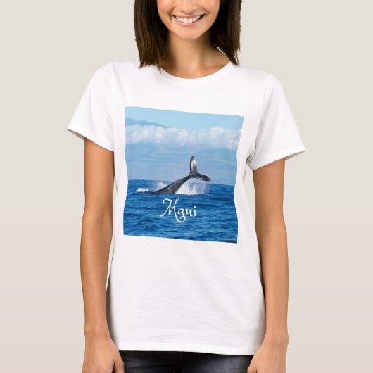 Maui Hawaii Ocean Whale Tail T-shirt (Voorkant)
