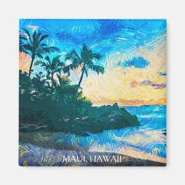 Maui Hawaii Oil Paint Illustration travel Magneet