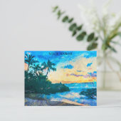 Maui Hawaii olieverf illustratie reizen Briefkaart (Staand voorkant)