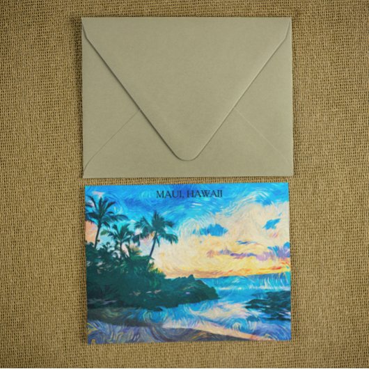 Maui Hawaii olieverf illustratie reizen Briefkaart