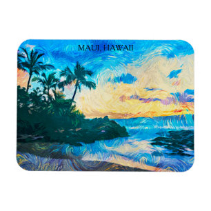 Maui Hawaii olieverf illustratie reizen Magneet