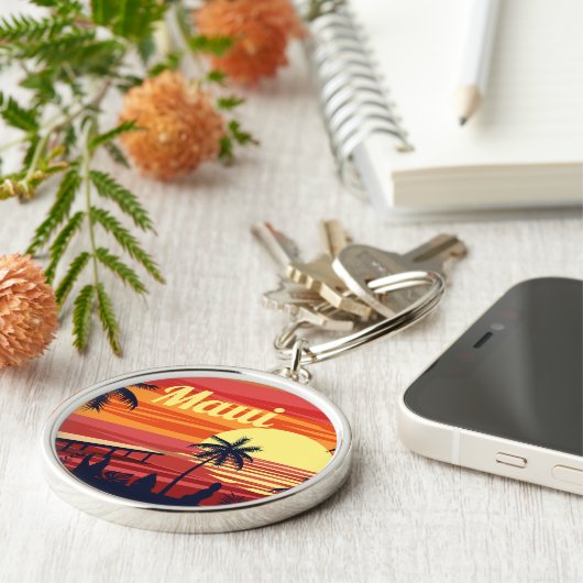 Maui Hawaii:  oranje Sleutelhanger (Zijkant)