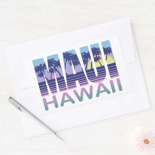 Maui Hawaii Rechthoekige Sticker (Envelop)