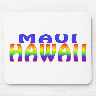 Maui Hawaii regenboog woorden mousepad Muismat