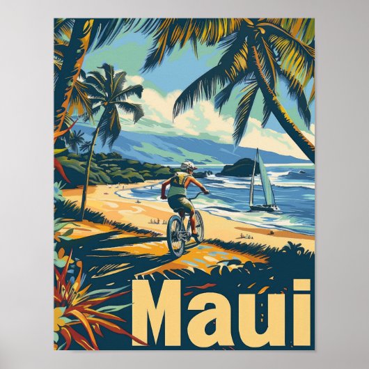 Maui Hawaii Reizen Poster Art Print Poster (Voorkant)