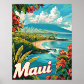 Maui Hawaii Reizen Poster Art Print Poster (Voorkant)