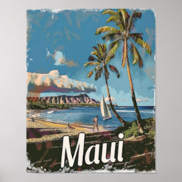 Maui Hawaii Reizen Poster Art Print Poster