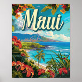 Maui Hawaii Reizen Poster Art Print Poster (Voorkant)
