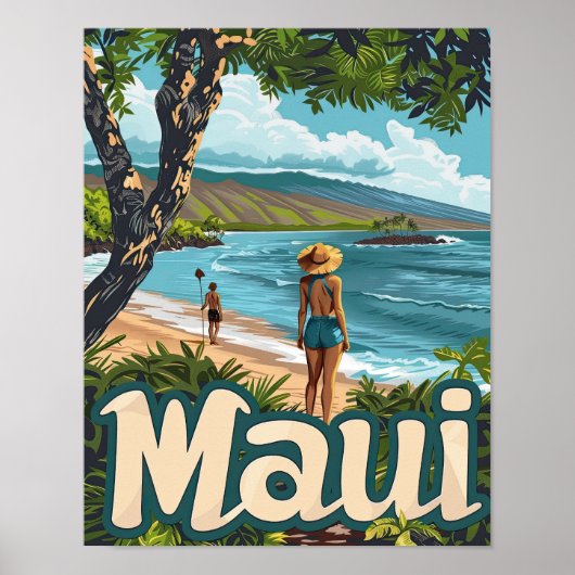 Maui Hawaii Reizen Poster Art Print Poster (Voorkant)
