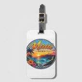 Maui Hawaii Retro Reislogo Bagagelabel (Voorkant (verticaal))