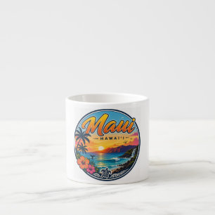 Maui Hawaii Retro Reislogo Espresso Kop