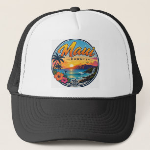 Maui Hawaii Retro Reislogo Trucker Pet