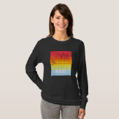 Maui Hawaii Retro Sunset Palm Trees T-shirt (Voorkant volledig)