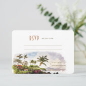 Maui Hawaii RSVP Wedding Insert Destination Kaart (Staand voorkant)