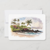 Maui Hawaii RSVP Wedding Insert Destination Kaart (Achterkant)