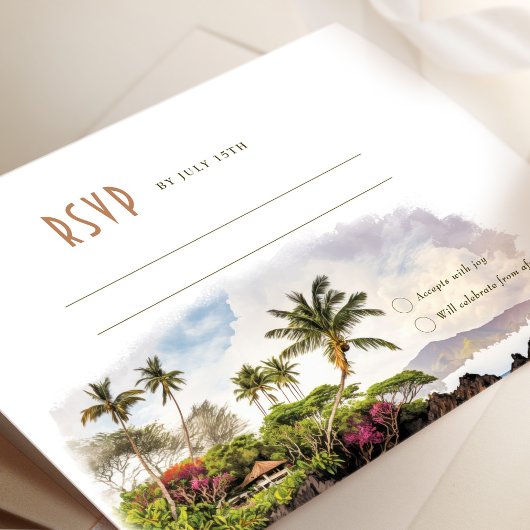Maui Hawaii RSVP Wedding Insert Destination Kaart
