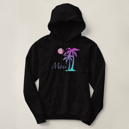 Maui Hawaii Souvenir Palm Tree Hawaiian Island Sun Hoodie (Design voorkant)