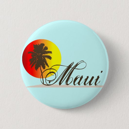Maui Hawaii Souvenir Ronde Button 5,7 Cm (Voorkant)