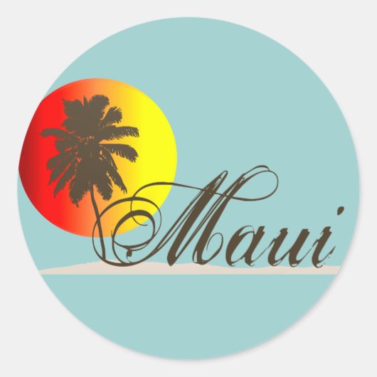 Maui Hawaii Souvenir Ronde Sticker (Voorkant)