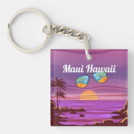 Maui Hawaii -strandzomer paars Sleutelhanger