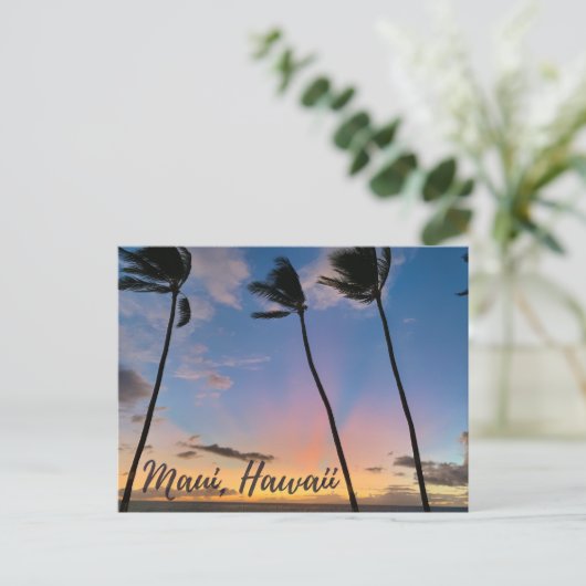 Maui Hawaii Sunset Briefkaart (Staand voorkant)