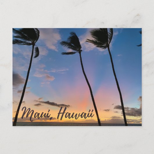 Maui Hawaii Sunset Briefkaart (Voorkant)