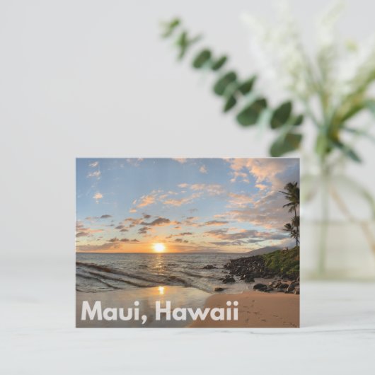 Maui Hawaii Sunset Briefkaart (Staand voorkant)