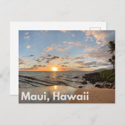 Maui Hawaii Sunset Briefkaart (Voorkant / Achterkant)