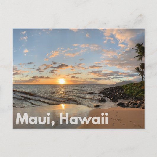 Maui Hawaii Sunset Briefkaart (Voorkant)