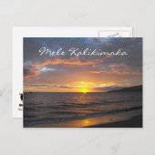 Maui Hawaii Sunset, Mele Kalikimaka, Briefkaart (Voorkant / Achterkant)