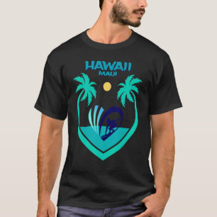 Maui Hawaii Surf Oahu Beach Palms Aloha USA Souven T-shirt