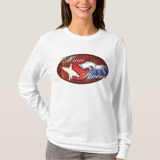 Maui Hawaii surfer golven dames strand kunst hoodi T-shirt