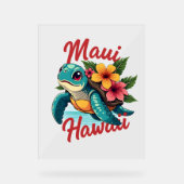 Maui Hawaii T Shirt Meisje Vrouwen Kinder Zee Schi Acryl Bord (Voorkant)