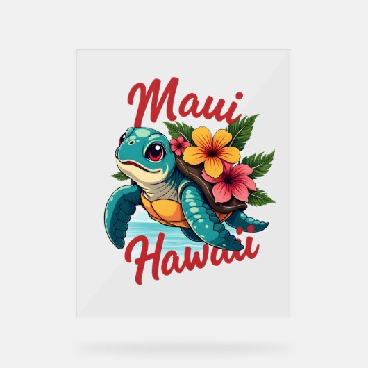 Maui Hawaii T Shirt Meisje Vrouwen Kinder Zee Schi Acryl Bord (Voorkant)