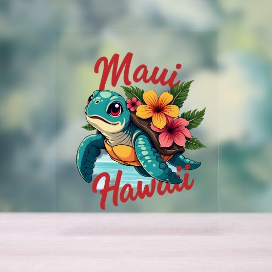 Maui Hawaii T Shirt Meisje Vrouwen Kinder Zee Schi Acryl Bord (Neutraal)