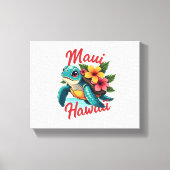 Maui Hawaii T Shirt Meisje Vrouwen Kinder Zee Schi Canvas Afdruk (Voorkant)