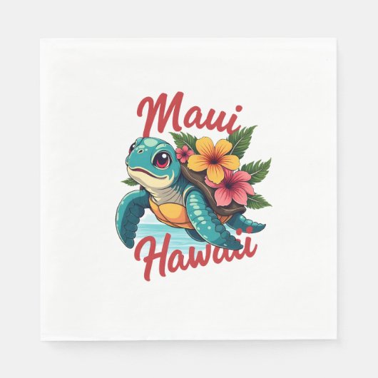 Maui Hawaii T Shirt Meisje Vrouwen Kinder Zee Schi Servet (Voorkant)