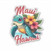 Maui Hawaii T Shirt Meisje Vrouwen Kinder Zee Schi Sticker (Voorkant)